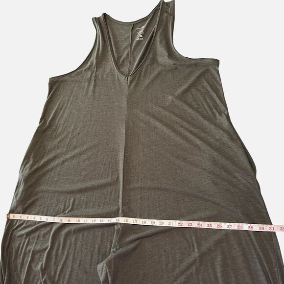 Natural Life Jumpsuit One Size Oversized Green Jersey Wide Leg V-neck Pockets - Picture 11 of 14